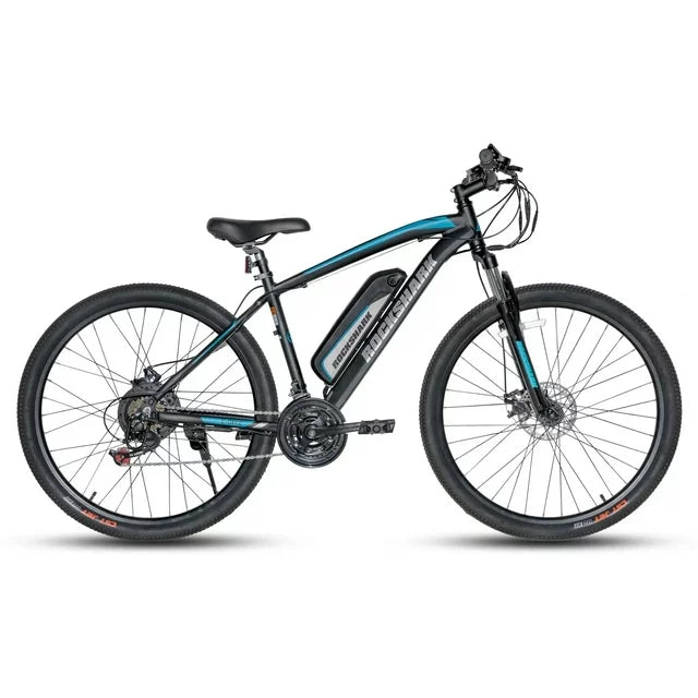 Bicicleta eléctrica de montaña Hiland Rockshark, aluminio, 26/27.5 pulgadas, 350W, 20MPH, bicicleta eléctrica para adultos, Shimano 21 velocidades, freno de disco, horquilla de suspensión con batería extraíble de 36V 10.4Ah