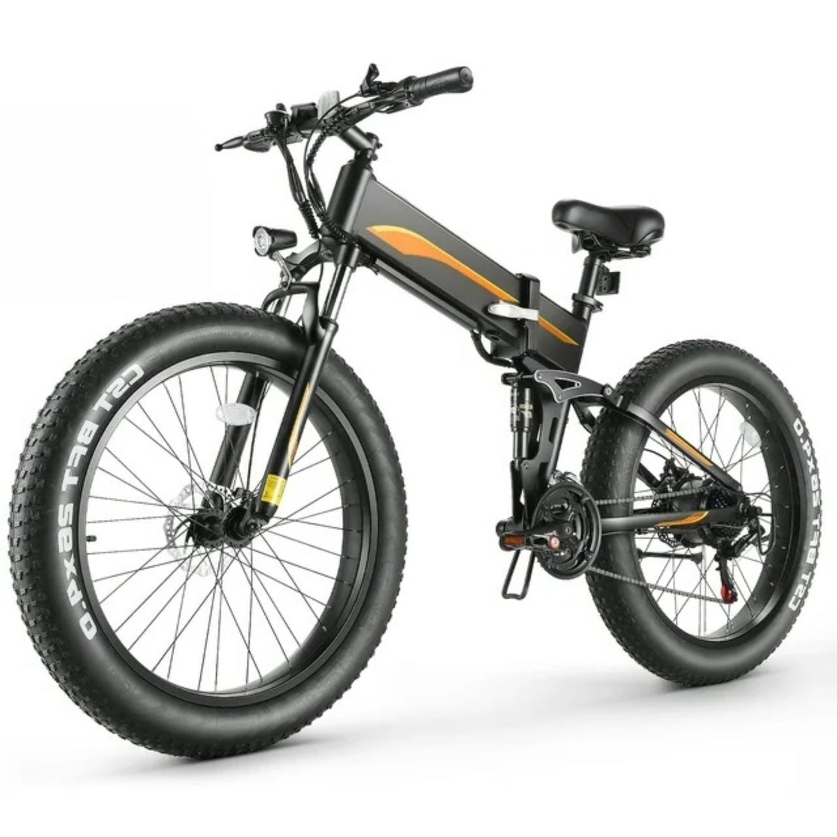 Funcid Elektrofahrrad, 26"x4" Fat Tire E-Bike für Erwachsene, 500W faltbares E-Mountainbike mit 48V 10Ah Akku, arretierbarer Federgabel und Shimano 21-Gang-Schaltung