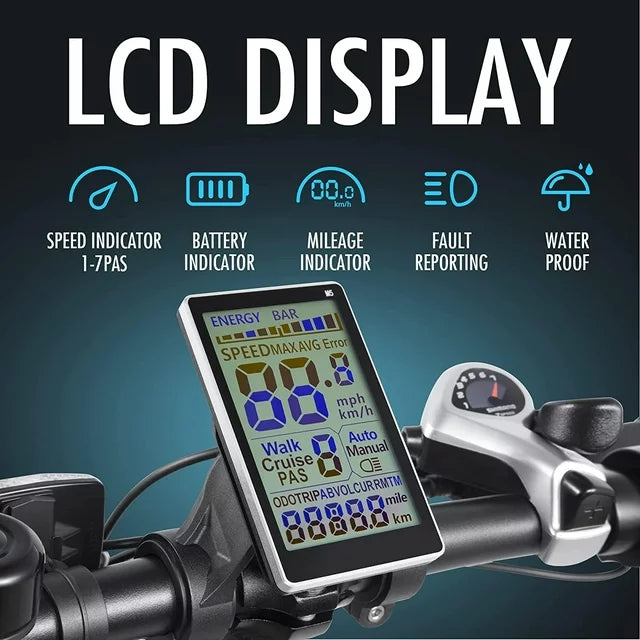 Bicicleta eléctrica para adultos DYU con neumáticos anchos de 20" y 4.0", 500W 48V 14AH, batería LG, Shimano de 7 velocidades, bicicleta eléctrica plegable