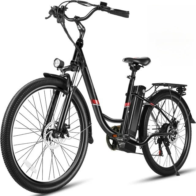 Gocio 500W E-Bike für Erwachsene, 26" Elektro-Hybridfahrrad City-E-Bike, Damen-E-Bike mit 48V 7,8Ah Akku, Federgabel, 5 Modi Herren-E-Bike mit 7-Gang-Schaltung, LED-Display und Scheinwerfer