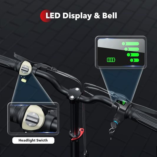 iScooter Electric Scooter with Seat, 37/21 Miles Long Range & 28/19/15.6 MPH Top Speed, 14"/12"/10" Pneumatic Tire, Height Adjustable Seat...