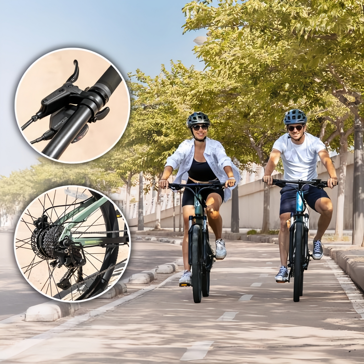 Millor Elektro-Mountainbike 27,5", 90 km Reichweite, Vollfederung, Shimano 18-Gang-Schaltung und hydraulische Doppelscheibenbremsen.