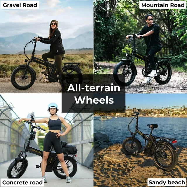 SOHAMO H3 Elektrofahrrad für Erwachsene, 20" Fat Tire Klapp-E-Bike, 750W Motor, 48V 15Ah herausnehmbarer Akku, Vorderradfederung, Shimano 7-Gang Mountainbike