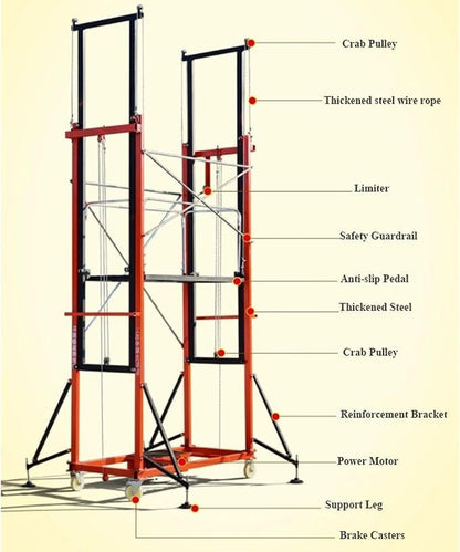 Foldable Electric Lift Scaffolding (Load 1000Kg)