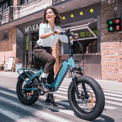 Bicicleta eléctrica para adultos DYU con neumáticos anchos de 20" y 4.0", 500W 48V 14AH, batería LG, Shimano de 7 velocidades, bicicleta eléctrica plegable