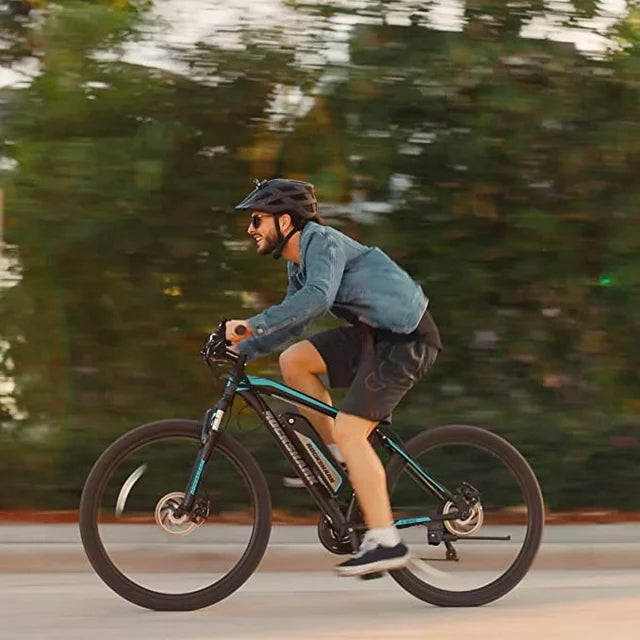 Bicicleta eléctrica de montaña Hiland Rockshark, aluminio, 26/27.5 pulgadas, 350W, 20MPH, bicicleta eléctrica para adultos, Shimano 21 velocidades, freno de disco, horquilla de suspensión con batería extraíble de 36V 10.4Ah