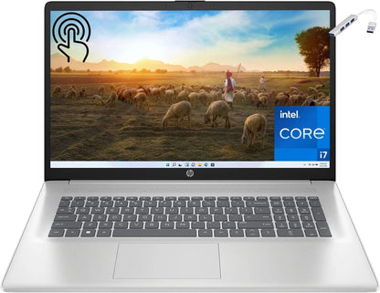 Portátil HP 17 con Intel Core i7-1355U | Pantalla FHD de 17.3 pulgadas | 16 GB de RAM DDR4 | SSD de 1 TB