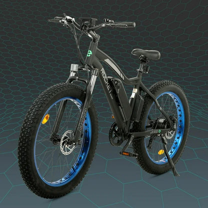 Ecotric 26 Inch Fat Tire Electric Bicycle Powerful 500 W Motor 36 V/12.5 Ah Removable Lithium Battery Beach Snow Shock Absorption Mountain for Adults