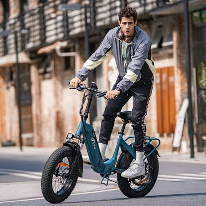 Bicicleta eléctrica para adultos DYU con neumáticos anchos de 20" y 4.0", 500W 48V 14AH, batería LG, Shimano de 7 velocidades, bicicleta eléctrica plegable