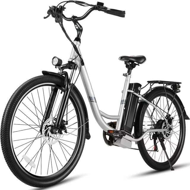 Gocio 500W E-Bike für Erwachsene, 26" Elektro-Hybridfahrrad City-E-Bike, Damen-E-Bike mit 48V 7,8Ah Akku, Federgabel, 5 Modi Herren-E-Bike mit 7-Gang-Schaltung, LED-Display und Scheinwerfer