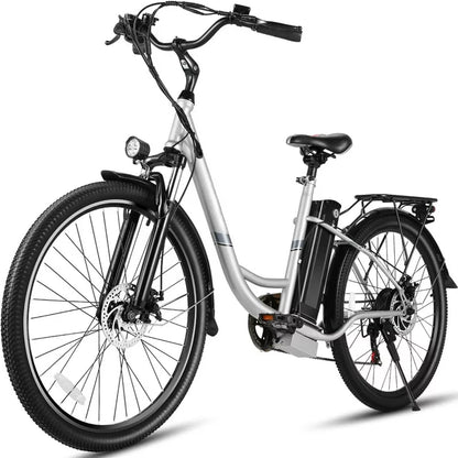 Gocio 500W E-Bike für Erwachsene, 26" Elektro-Hybridfahrrad City-E-Bike, Damen-E-Bike mit 48V 7,8Ah Akku, Federgabel, 5 Modi Herren-E-Bike mit 7-Gang-Schaltung, LED-Display und Scheinwerfer