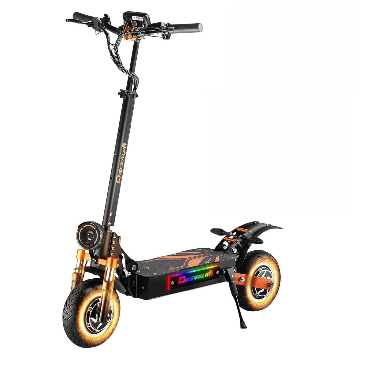 E-Scooter mit Straßenzulassung, 80-100 km Reichweite, 48 V 15 Ah, 10-Zoll-Offroad-Luftreifen, ABE-Elektroroller mit doppelter Stoßdämpfung, faltbarer E-Roller, Offroad, Belastbarkeit bis 150 kg, LED, App