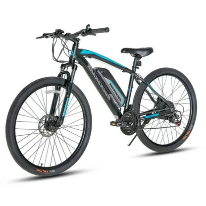 Bicicleta eléctrica de montaña Hiland Rockshark, aluminio, 26/27.5 pulgadas, 350W, 20MPH, bicicleta eléctrica para adultos, Shimano 21 velocidades, freno de disco, horquilla de suspensión con batería extraíble de 36V 10.4Ah
