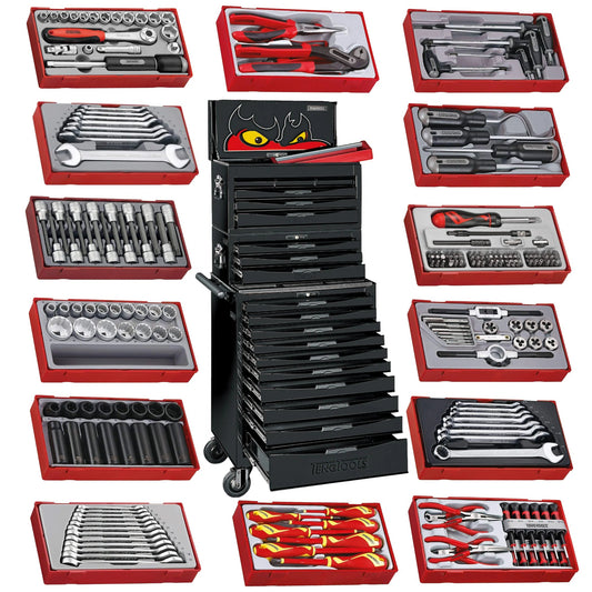 Juego de herramientas manuales híbridas Teng Tools Mega Master de 1001 piezas, color negro - TCMM1001BK