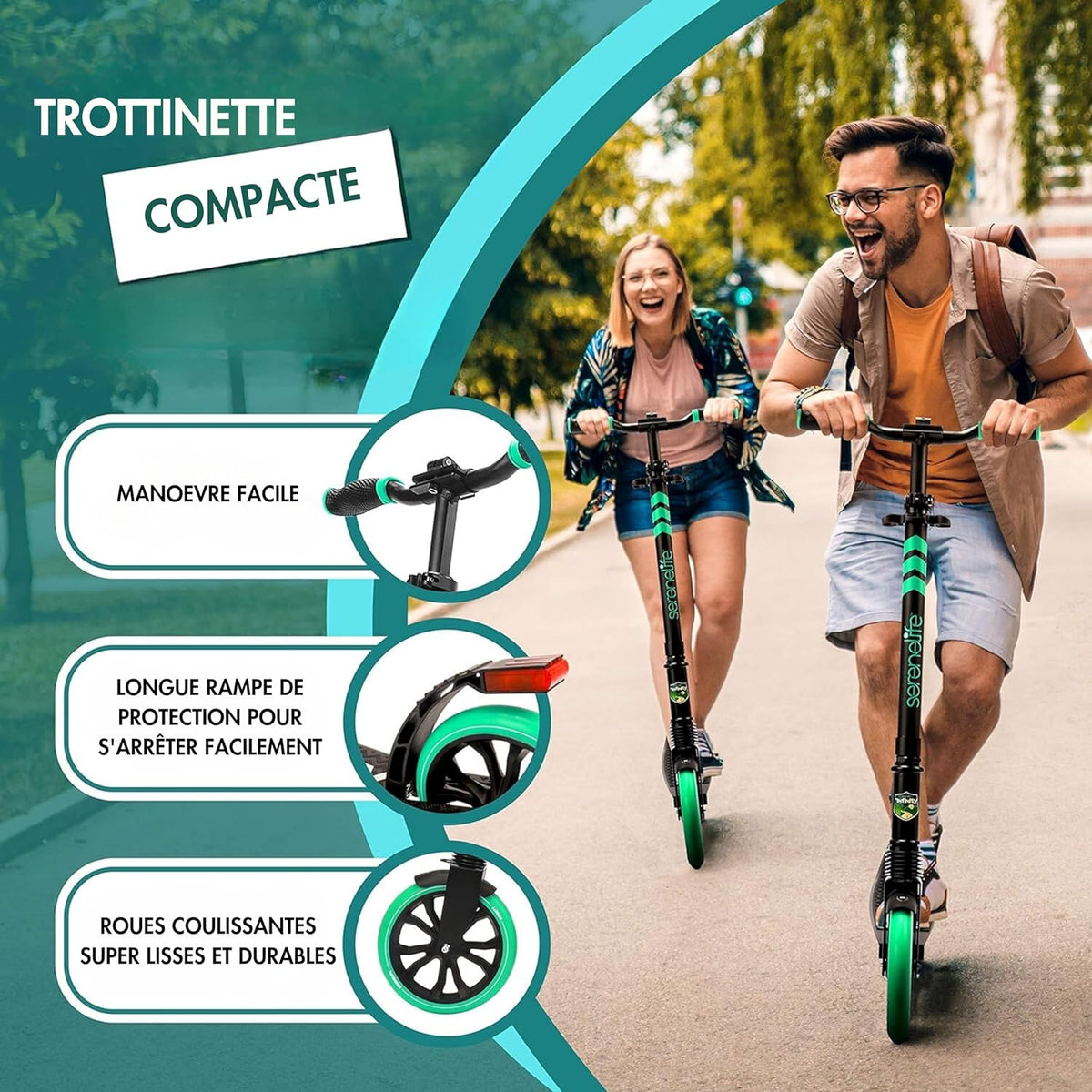 10 Colors Freestyle Scooter, Adult and Teen Scooter - Adjustable Height, All Terrain Scooter with Large Wheels and Suspension, Foldable Scooter with Easy Maneuver