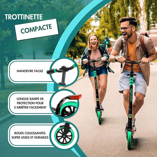10 Colors Freestyle Scooter, Adult and Teen Scooter - Adjustable Height, All Terrain Scooter with Large Wheels and Suspension, Foldable Scooter with Easy Maneuver