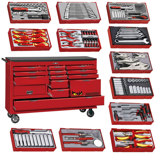 Juego de herramientas Teng Tools de 1014 piezas en carro de 67 pulgadas de ancho - TCMM1014MM