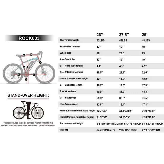 Bicicleta eléctrica de montaña Hiland Rockshark, aluminio, 26/27.5 pulgadas, 350W, 20MPH, bicicleta eléctrica para adultos, Shimano 21 velocidades, freno de disco, horquilla de suspensión con batería extraíble de 36V 10.4Ah