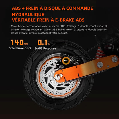 E-Scooter mit Straßenzulassung, 80-100 km Reichweite, 48 V 15 Ah, 10-Zoll-Offroad-Luftreifen, ABE-Elektroroller mit doppelter Stoßdämpfung, faltbarer E-Roller, Offroad, Belastbarkeit bis 150 kg, LED, App