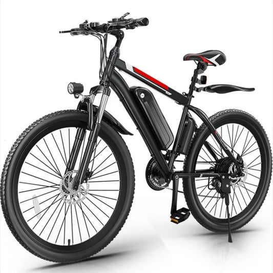 Gocio 500W Electric Bike 26" Electric Bicycle for Adults with Cruise Control System Ebike, Mountain Bike with Removable 375Wh Lithium-Ion Battery 50 Miles, 21 Speed Commuter Bike for Man Woman