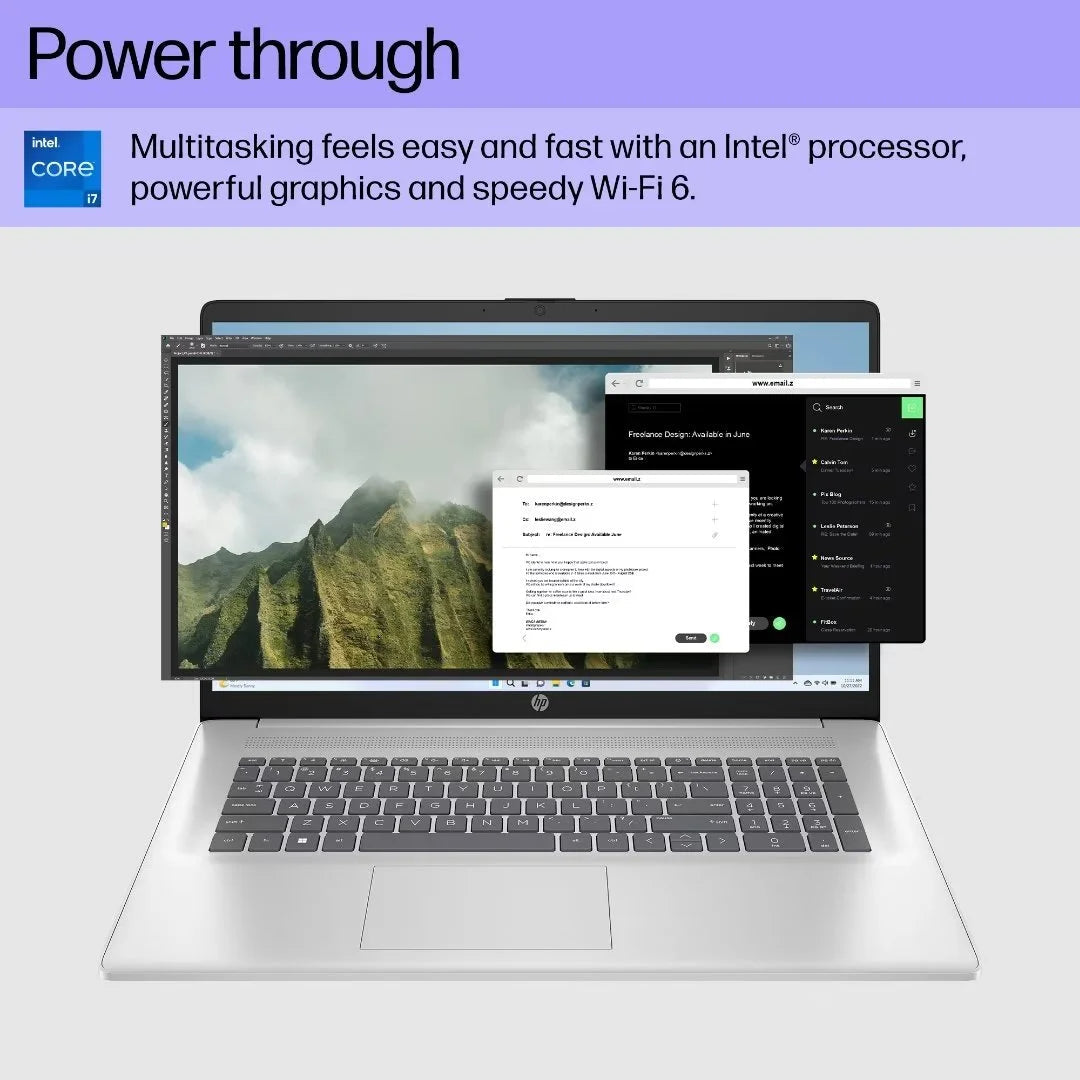 Portátil HP 17 con Intel Core i7-1355U | Pantalla FHD de 17.3 pulgadas | 16 GB de RAM DDR4 | SSD de 1 TB